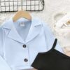 Stylish Blazer, Camisole & Skirt Set for Girls – Trendy Western Outfit - Image 5
