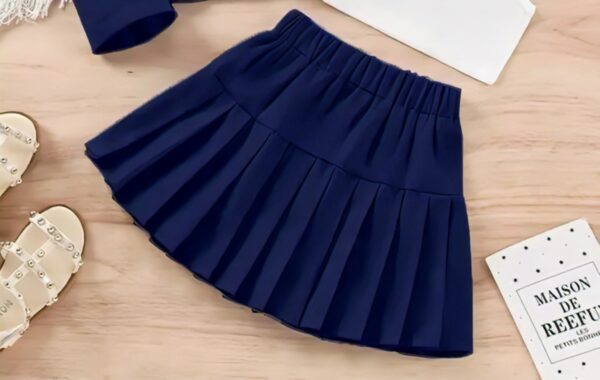 Stylish Blazer, Camisole & Skirt Set for Girls – Trendy Western Outfit - Image 3