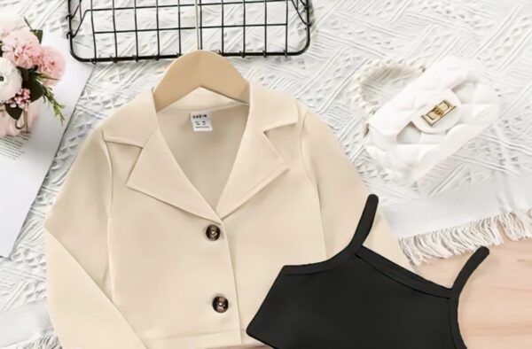 Stylish Blazer, Camisole & Skirt Set for Girls – Trendy Western Outfit - Image 8