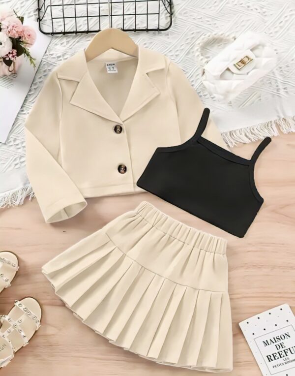 Stylish Blazer, Camisole & Skirt Set for Girls – Trendy Western Outfit - Image 7