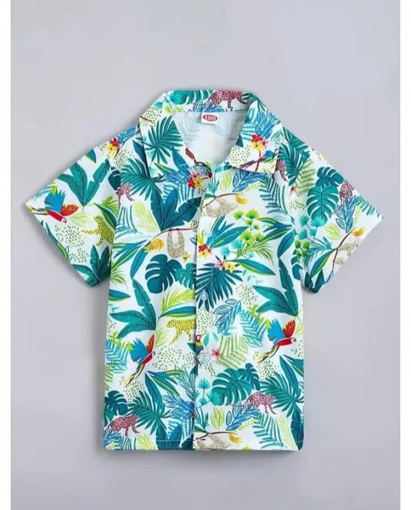 Tropical Jungle Print Shirt & Shorts Co-ord Set for Boys - Image 2