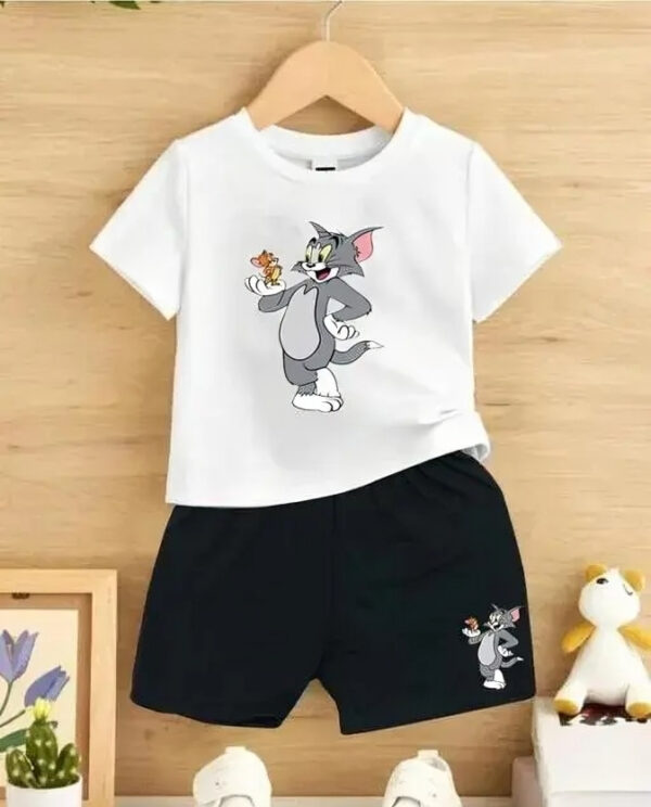 Tom & Jerry Cartoon Print T-Shirt and Shorts Set for Kids – 2 Piece Summer Outfit (Unisex) - Image 3