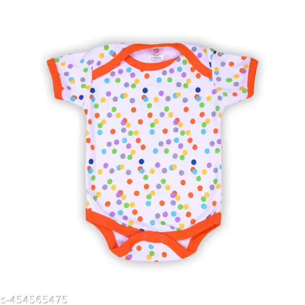 Pack of 3 Unisex Cotton Baby Rompers – Multicolor | Soft & Breathable Bodysuits for Infants - Image 3