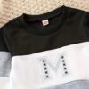 Trendy Boys Colorblock Sweatshirt and Jogger Set in Black, Grey & White - Image 2